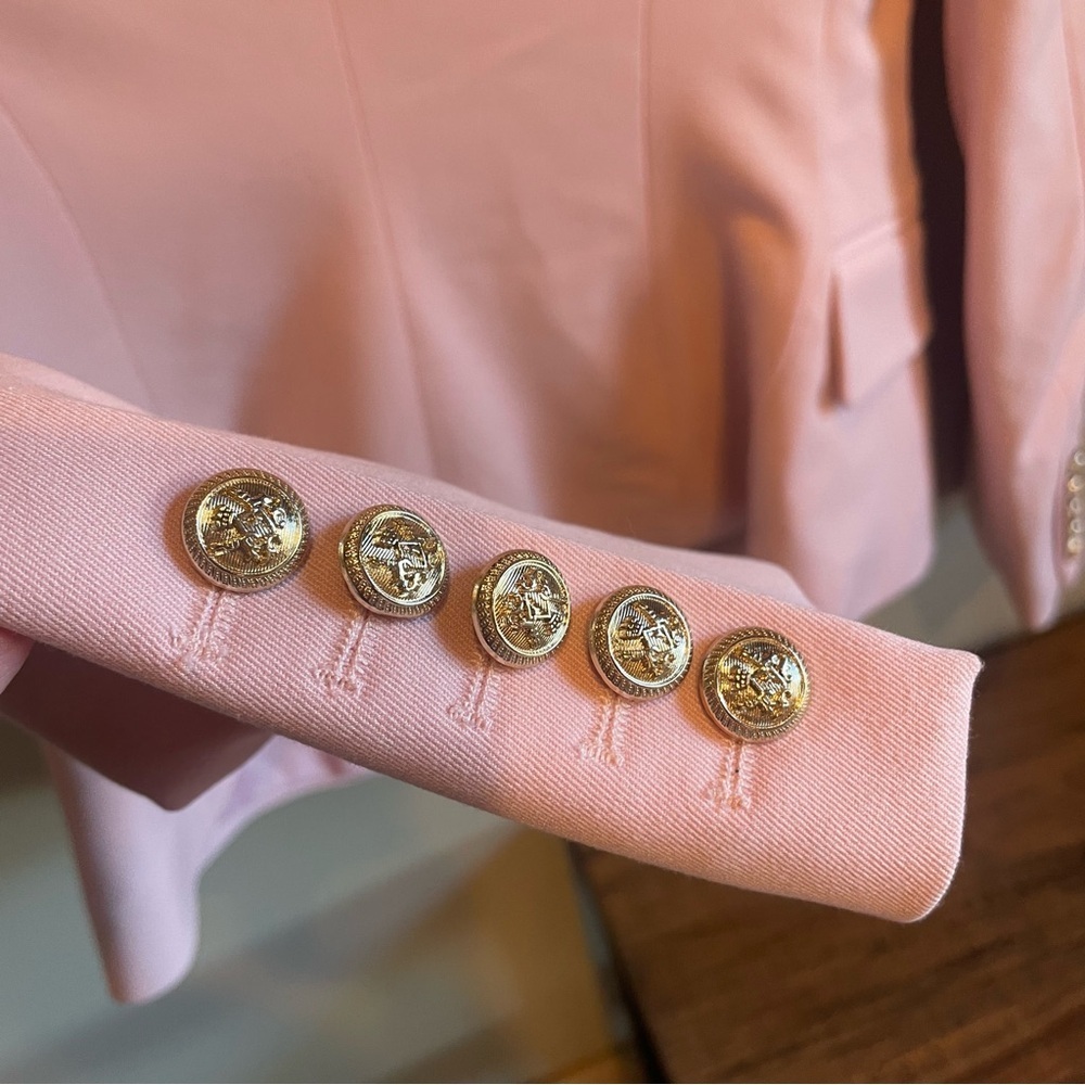 Rachel Parcell Pale Pink Double-Breasted Blazer - Picture 9 of 12